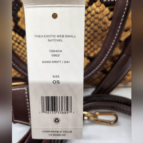 Tory Burch Exotic Leather Thea Mini Web Satchel Crossbody Bag-2 Straps *NWT* - Picture 12 of 12